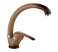 ambrosiana SEI1406CAN - Grifo mezclador para fregadero de cocina/lavandería con caño alto serie Sei de latón color tierra de Francia con aireador de ahorro de agua