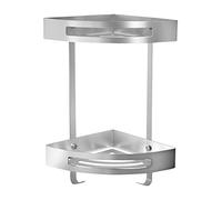 Ambrosya - Cesta de Ducha de Acero Inoxidable - Estante Baño Ducha Bandeja Esquina Soporte Cesta Estantería de Pared Esquinero