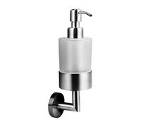 Ambrosya® | Dispensador de jabón Exclusivo Hecho de Acero Inoxidable | Cuarto de baño Soporte de Vidrio Jabonera Dispensador de Plato de jabón Inodoro (Acero Inoxidable (Cepillado))