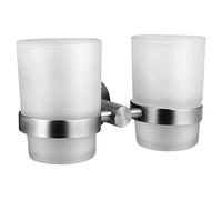 Ambrosya® | Exclusivo Titular de Cepillo de Dientes Hecho de Acero Inoxidable | Cuarto de baño Taza de baño Soporte de Vidrio Montaje Inodoro Pasta (Acero Inoxidable (Cepillado))