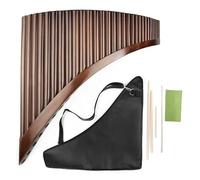Ambú Para Principiantes 29 Tubos G Key Reed Pan Flauta Tradicional Instrumento De Viento De Madera Bambú Hecho A Mano Pan Pipe Con Bolsa(Brown,Right)