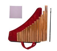 Ambú Para Principiantes Flauta De Pan 15 Tubos Instrumento De Viento De Bambú Natural Llave G Instrumento De Viento De Madera Tradicional Chino Con Bolsa De Barra(Right)