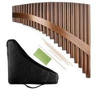 Ambú Para Principiantes Flauta De Pan De 25 Tubos Pipas De Listón Con Llave C Instrumento De Viento De Madera Tradicional Chino Marrón Flauta De Pan De Bambú Natural(Left)