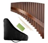 Ambú Para Principiantes Flauta De Pan De Bambú Hecha A Mano 22 Tubos Llave C Tira De Madera Diagonal Marrón Instrumento De Viento De Madera Popular(L)