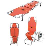 Ambulancia Bomberos Evacuación Silla de escalera con 2 patas de apoyo y 2 guías Camilla plegable Silla plegable de aluminio Camilla de rescate de emergencia para hospital Deportes domésticos