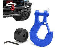 AMBULL Heavy Duty Forged Steel 3/8" Grade 70 Safety Latch Winch Cable Hook Stopper & Clevis Slip Hook Sets, Included Allen Wrench,Max 35,000 lbs, Blue