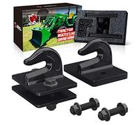 AMBULL Paquete de 2 ganchos de acero forjado de grado 70 de 3/8 pulgadas, gancho de remolque con placa trasera, funciona bien para cubo de tractor, RV, UTV, camión, máximo 15 libras, color negro