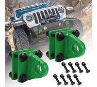 AMBULL Paquete de 2 grilletes de Anillo en D con Placa Trasera, Soporte de grillete de Parachoques de 5 toneladas, Color Verde Oscuro