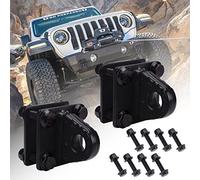 AMBULL Paquete de 2 grilletes de Anillo en D con Placa Trasera, Soporte de grillete de Parachoques de Montaje de Horquilla de 5 toneladas, Color Negro