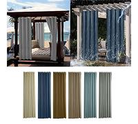 Amcerd Cortina de exterior con ojales, resistente a la intemperie, 180 cm x 230 cm, 1 pieza opaca e impermeable, para jardín, terraza, pabellón o balcón