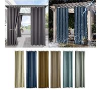 Amcerd - Cortina de exterior resistente a la intemperie con ojales en la parte superior e inferior (varias alturas y anchuras disponibles) Impermeable, protección visual y contra el sol para terraza