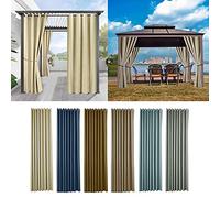 Amcerd Cortinas de exterior con ojales superior e inferior e inferior, 170 cm x 220 cm, para exteriores, impermeables, privacidad, protección solar, opacas, para terraza, jardín, balcón, protección UV