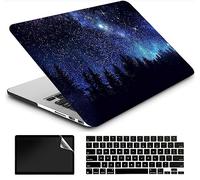 AMCJJ Funda Compatible con MacBook Air 13 Pulgadas 2017-2010 Release A1466/A1369,Carcasa Rígida Protector de Plástico Cubierta & EU Teclado Cubierta & Pantalla Protecto,Cielo Nocturno del Bosque 1