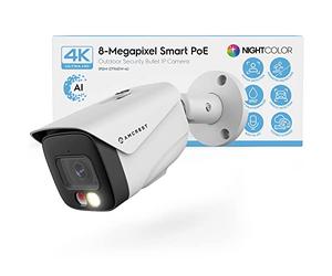 Amcrest Cámara 4K IP PoE AI UltraHD 8MP cámara de seguridad para exteriores, FOV 129°, visión nocturna a color de 48 pies, detección de humanos y vehículos, IP67 resistente a la intemperie, 4K (3840 x