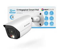 Amcrest Cámara IP PoE AI de 5 MP con visión Nocturna a Color de 48 pies, cámara de Seguridad para Exteriores, micrófono Integrado, detección de Humanos y vehículos, disuasión Activa, Campo de visión