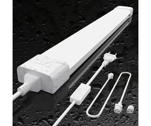 Amdelne 18W Fluorescente LED 60cm, 2000lm Tubo LED de Neón Acoplable, Blanco Natural (4000K) IP65 Impermeable LED Luz de Techo, para Garaje Oficina Sótano Cocina Supermercado