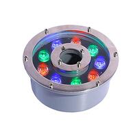 AMDHZ Luz de Fuente de Anillo LED Cambio de Color Colorido IP68 a Prueba de Agua Agujero Medio Proyector de Paisaje es Adecuado para Piscina con Fuente subacuática (Color : RGB, Size : 9W(12V))