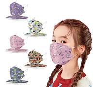 AMDOLE 10 unidades de mascarillas para niños con diseño de dibujos animados, desechables, en forma de pez, protección bucal, protección bucal, 4 capas, 3D, inodoro, transpirable, protección para la