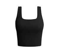 AMDOLE Blusa elegante para mujer, sin mangas, a rayas, informal, para yoga, para correr, para mujer, con estampado de leopardo, sexy, Negro , L