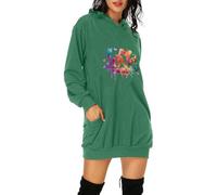 AMDOLE Camisas de San Valentín para mujer con estampado de carta de amor de bolsillo y capucha Trajes de moda para mujer 2024, verde, L