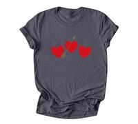 AMDOLE Camisas de San Valentín Sudadera para mujer Tops cortos Blusa casual para mujer Suéter de moda para mujer 2024, gris, M