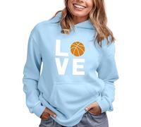 AMDOLE Camiseta de San Valentín para niñas con bolsillos para adolescentes, fans femeninos, sudaderas con capucha, tops de moda para mujer 2024, azul claro, XL