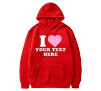 AMDOLE Camiseta de San Valentín Sudadera con Capucha Unisex Forro Polar Pocket Sweatershirt Manga Larga Suelta Sudadera Top Moda Jersey para Mujer 2024, rojo, XL