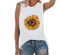 AMDOLE Camiseta de tirantes para mujer, cómoda, sin mangas, para yoga, entrenamiento, holgada, para correr, ejecución gráfica, jersey a rayas, Blanco, XL