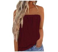AMDOLE Camisetas deportivas para mujer, camiseta bandeau para mujer, transpirable, sin mangas, tops de verano, sexy, tubo elástico, con hombros descubiertos, informal, para la playa, sin tirantes