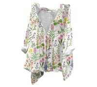 AMDOLE Camisetas para mujer Camisa de mujer de tela con estampado floral de mariposas y tela natural perfumada otoñal Camisa Seda, Rosa intenso., 4XL