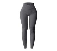 AMDOLE Cloud Feeling - Pantalones de yoga de cintura alta para mujer, gris, M