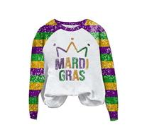 AMDOLE Disfraces de Carnaval Mujer Sudadera Mujer Con Cuello Redondo Moderno Y Estampado Casual Carnaval Sudadera Mujer Rojo Sin, Blanco, XXL