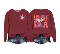 AMDOLE Disfraces de Halloween Sudadera de Halloween Sudadera In My Pullover Camisa Mujer Camiseta de Manga Larga de Gran Tamaño Adolescentes Niñas Ropa, Vino, S