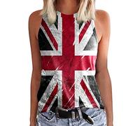 AMDOLE Disfraz de carnaval para mujer, cuello redondo informal para mujer, estampado sin mangas, camisetas de tirantes, verano, ajuste holgado, blusa básica de playa, camiseta, chaleco, camiseta