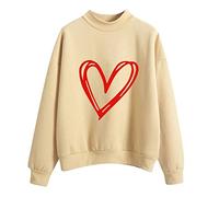 AMDOLE Disfraz de San Valentín para niña, sudadera de manga larga, blusa informal, suéter de temperamento, camiseta de moda para mujer 2024, Wh1, S