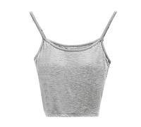 AMDOLE faschingskostüme Damen Einfarbige Damen-BH mit Brustpolster und einem Tank-Top Modetalente, gris, XL
