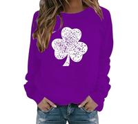 AMDOLE Flash Deals of The Day - Sudadera gruesa de invierno con capucha para mujer, color negro, talla grande, sudadera de gran tamaño, chaqueta gris para mujer, algodón, sin capucha, #4-Púrpura, L