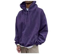 AMDOLE Hoodie Herren Mode Hoodie Freizeit Männer Leicht Pullover mit Kapuze Sport Kapuzenshirt Slim Fit Langarmshirt Einfarbige Sweatshirt Outdoor Kapuzenjacke Klamotten, morado, 3XL
