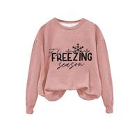 AMDOLE It's Freezing Season Print Sudadera Mujer You Are Amazing Beautiful and Enough Shirts Casual Tee Tops Oficina Ropa Mujer, Rosa., XL