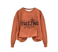 AMDOLE It's Freezing Season Print Sudadera Mujer You Are Amazing Beautiful and Enough Shirts Casual Tee Tops Oficina Ropa Mujer, naranja, XL