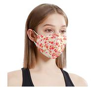 AMDOLE Jinchan 10/20/30/40/50/100 unidades de protectores bucales para adultos con estampado de flores desechables, 3 capas, transpirable, ajustable, lavable, protector bucal y nasal, pañuelo para el