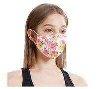 AMDOLE Jinchan 10/20/30/40/50/100 unidades de protectores bucales para adultos con estampado de flores desechables, 3 capas, transpirable, ajustable, lavable, protector bucal y nasal, pañuelo para el