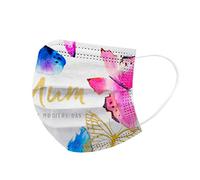 AMDOLE Jinchan 10/20/50/100 unidades de protectores bucales desechables para adultos de 3 capas con diseño multicolor de mariposa impresión boca protector nasal transpirable pañuelo bandana pañuelos