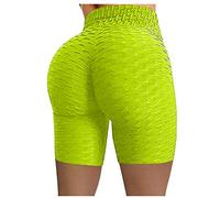 AMDOLE Jinchan - Mallas cortas para mujer, cintura alta, con control de abdomen, pantalones cortos de panal de miel, corte ajustado, pantalones cortos para correr, pantalones de entrenamiento