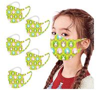 AMDOLE Jinchan Pañuelo de algodón para niños, lavable, reutilizable, protector bucal, bandanas con estampado de conejito de Pascua, bandanas para el cuello para niños y niñas