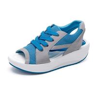 AMDOLE Ladies Sandals Zapatos de Plataforma Mujer Moda Casual Transpirable Ligero Sandalias Plataforma Sandalias Deportivas Zapatos Running Zapatos Ancho M Mujer, azul, 44 EU