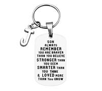 AMDOLE Love Letters Forget Son I My You 26 Ornaments To Keychain Never Christmas Schlüsselanhänger Traummann Schlüsselanhänger, J., Talla única