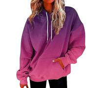 AMDOLE Mi cuenta Mis pedidos Suéter de moda para mujer de manga larga con estampado de líneas degradadas y capucha invierno mujer, Vino, XL