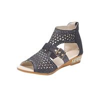 AMDOLE Orthopedic Sandals Mujeres Mujeres fuera cristalino zapatos vintage sandalias al aire libre hueco mujeres moda cremallera tacón bloque zapatos de las señoras, Negro , 37 EU