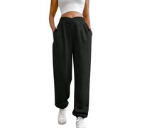 AMDOLE Pantalones cargo de algodón para mujer, pantalones de chándal lisos, holgados, negros, pantalones cargo para mujer, a cuadros, ajustados, Negro , M
